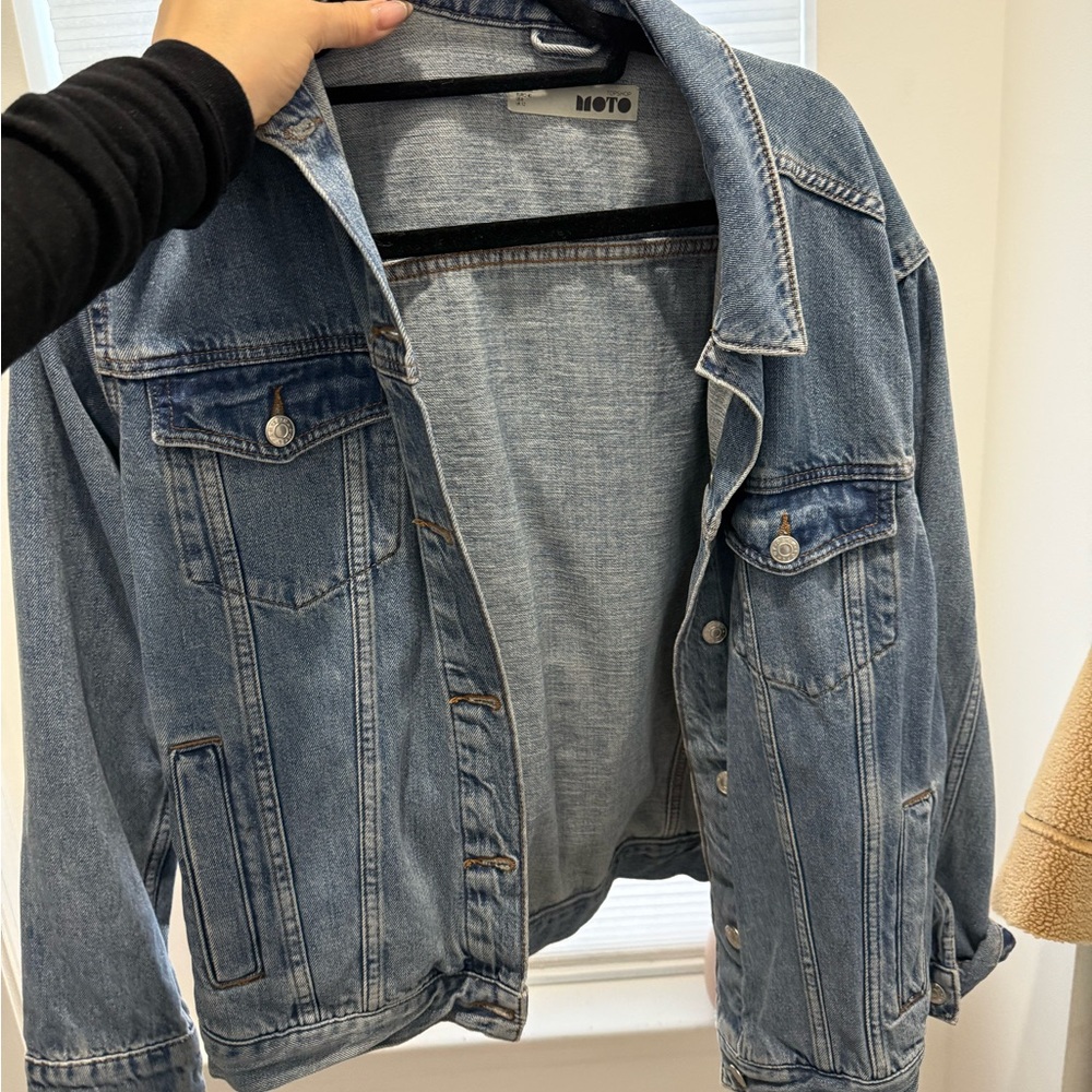 top shop moto denim jacket US8
